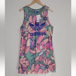 Adidas Originals x FARM Rio Tank Dress in Floral Banana Print Size M Womens NEW